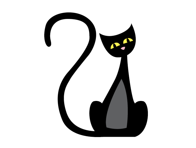 Scared Black Cat Silhouette