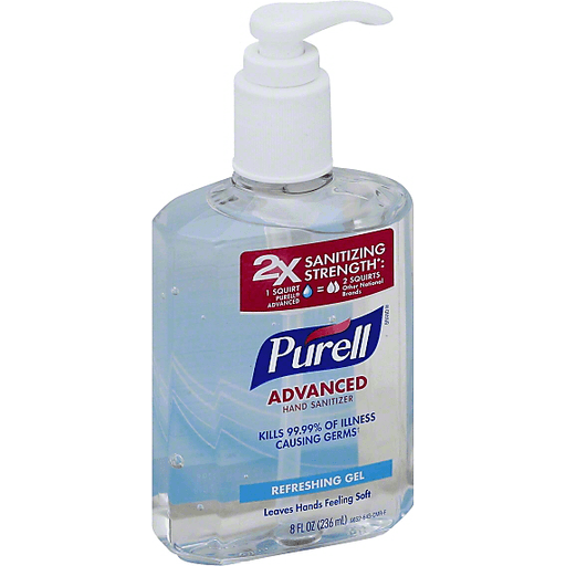 Purell Hand Sanitizer, Advanced, 2X Sanitizing Strength, Refreshing Gel - Hand Sanitizer, Transparent background PNG HD thumbnail