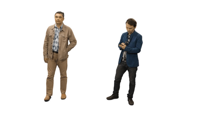Two Men Standing With Smartphones. Full Hd Footage With Alpha Channel, Format ?? Mov, Png Alpha Stock Footage Video 10462244 | Shutterstock - Handsome Man, Transparent background PNG HD thumbnail