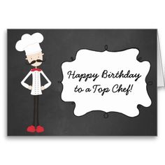 Retro Custom Chef Happy Birthday Greeting Card - Happy Birthday Chef, Transparent background PNG HD thumbnail