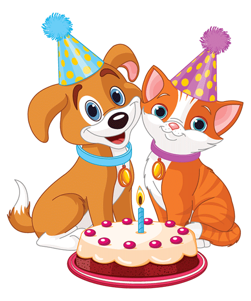 Dog Cat Birthday - Happy Birthday With Cats, Transparent background PNG HD thumbnail