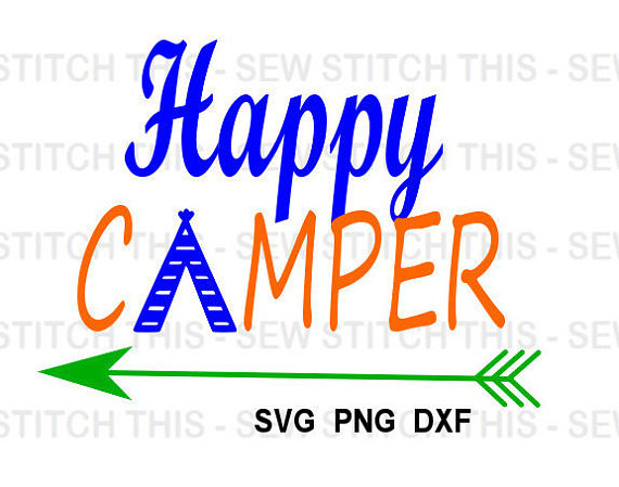 Happy Camper Svg , Camping Svg , Tee Pee Svg , Tent Svg , Png , Dxf , Happy , Camper , Summer Svg , Wild , Traveler , Travel , Heart Svg - Happy Camper, Transparent background PNG HD thumbnail