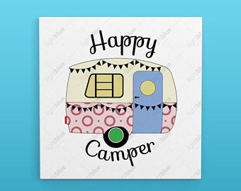 Happy Camper Svg, Svg Cut Filem Camping Trailer Svg, Camping Clipart, Summer Svg, Happy Camper Cut File, Silhouette, Svg Png Eps Dxf - Happy Camper, Transparent background PNG HD thumbnail
