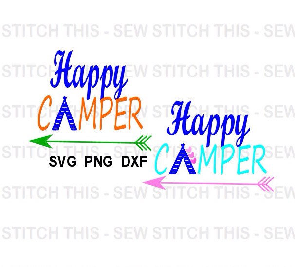 Happy camper SVG, DXF, EPS, p