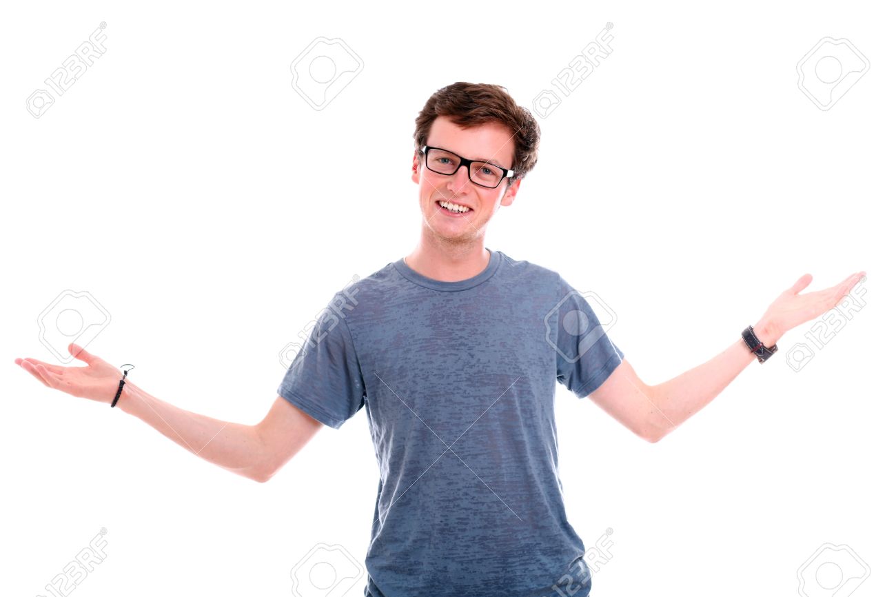 Portrait Of Young Happy Guy Over White Background Stock Photo   15548203 - Happy Guy, Transparent background PNG HD thumbnail