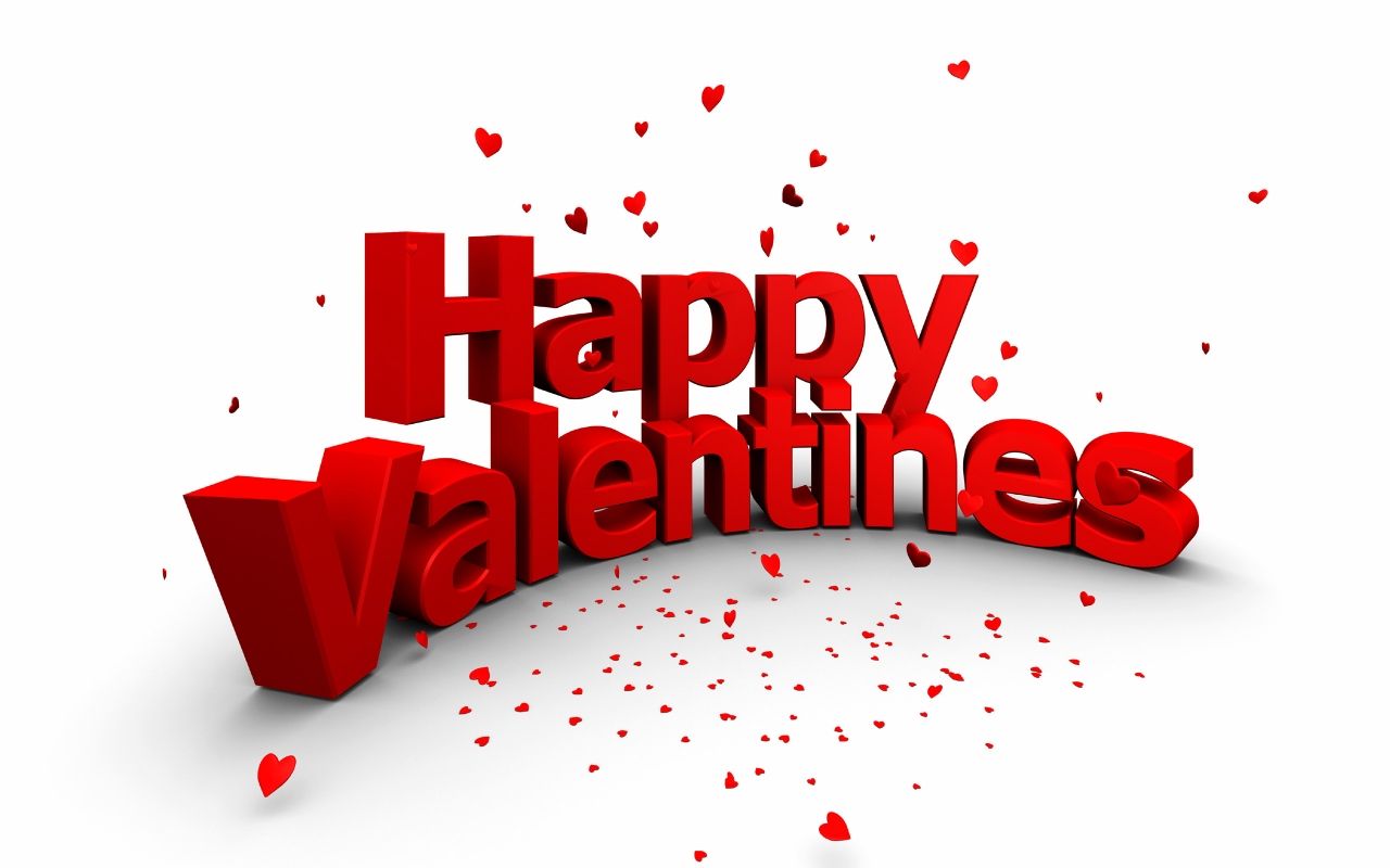 Happy Valentineu0027S 3D Red Text Wallpaper - Happy Valentines Day, Transparent background PNG HD thumbnail