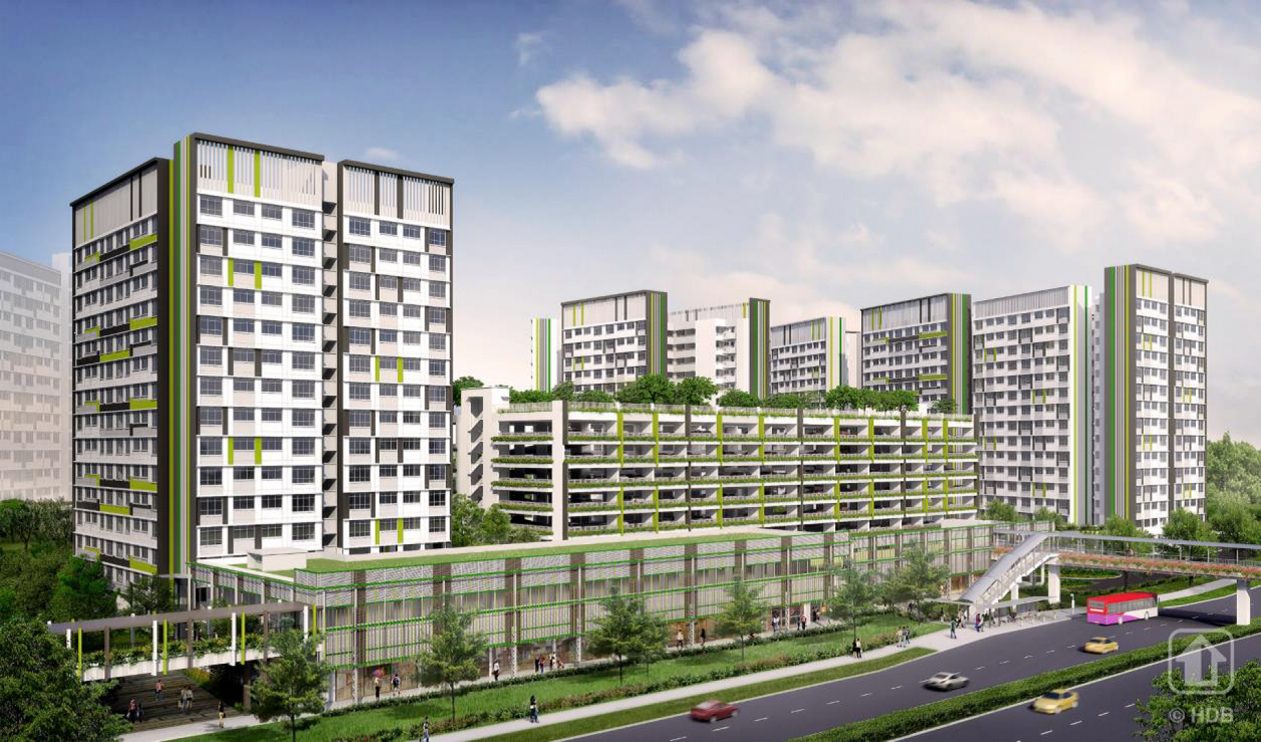 An Artist Impression Of One Of The Bto Projects Available For Sale In Tampines Called Tampines Greenview. Photo: Hdb - b Flats, Transparent background PNG HD thumbnail