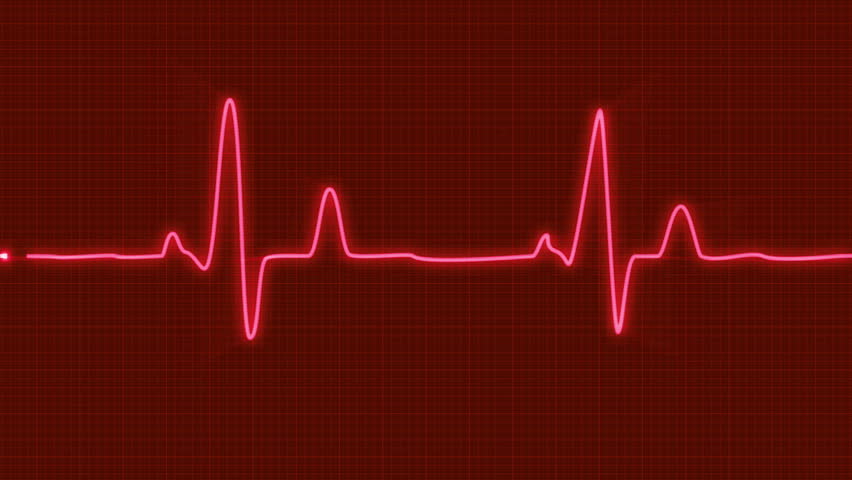 Looped Animated Ecg Electrocardiogram Display. Heart Rate Beat Pulse Cg Red Background.   4K - Heart Beat, Transparent background PNG HD thumbnail