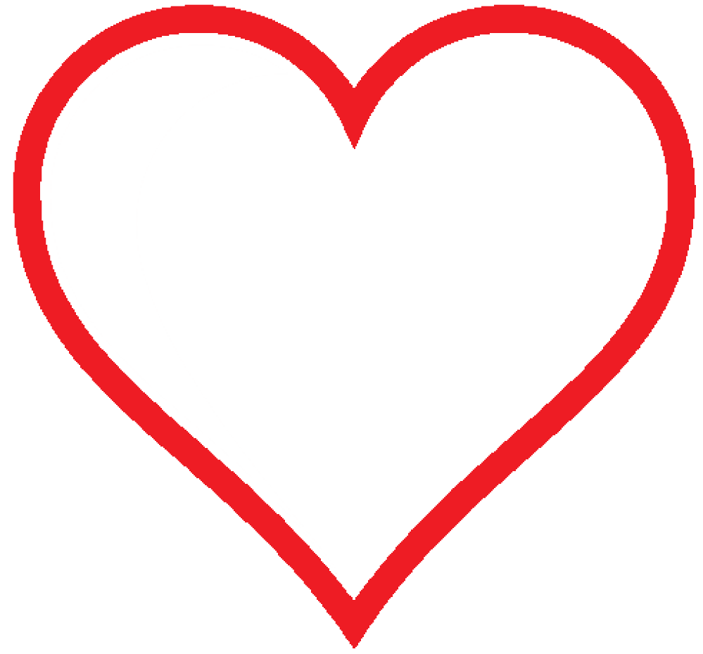 Red Heart Outline Clip Art - 