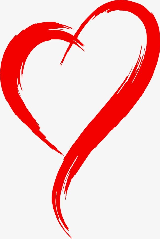 Red Heart Outline Brush Effect | Heart Clip Art, Heart Shapes Pluspng.com  - Heart, Transparent background PNG HD thumbnail