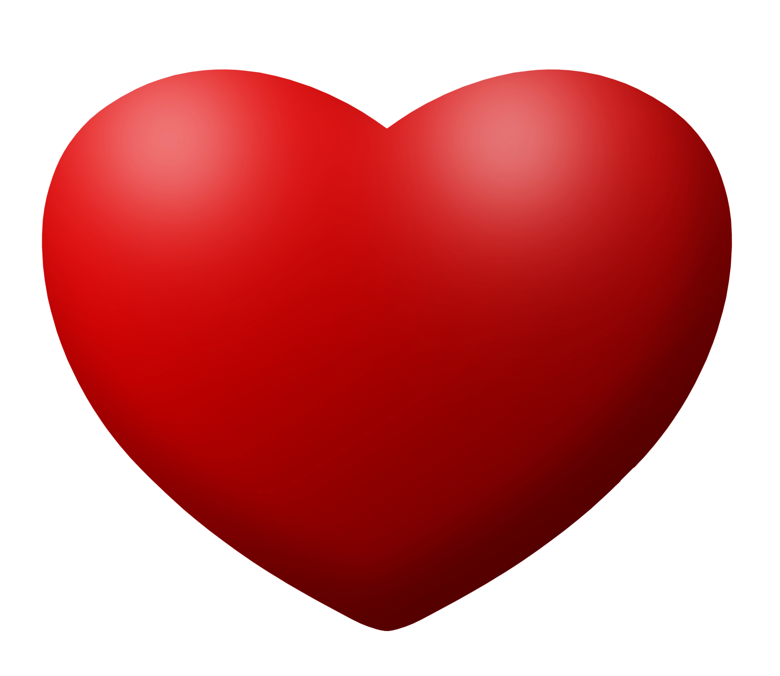 3D Red Heart PNG File