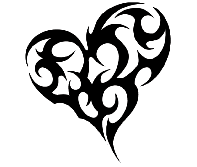 Tribal Tattoo Designs | Large Tribal Heart Tattoo | Tattoo Tabatha - Heart Tattoos, Transparent background PNG HD thumbnail