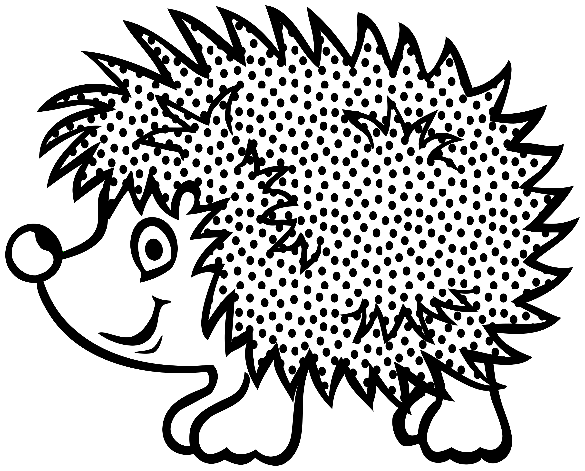 Big Image (Png) - Hedgehog Black And White, Transparent background PNG HD thumbnail