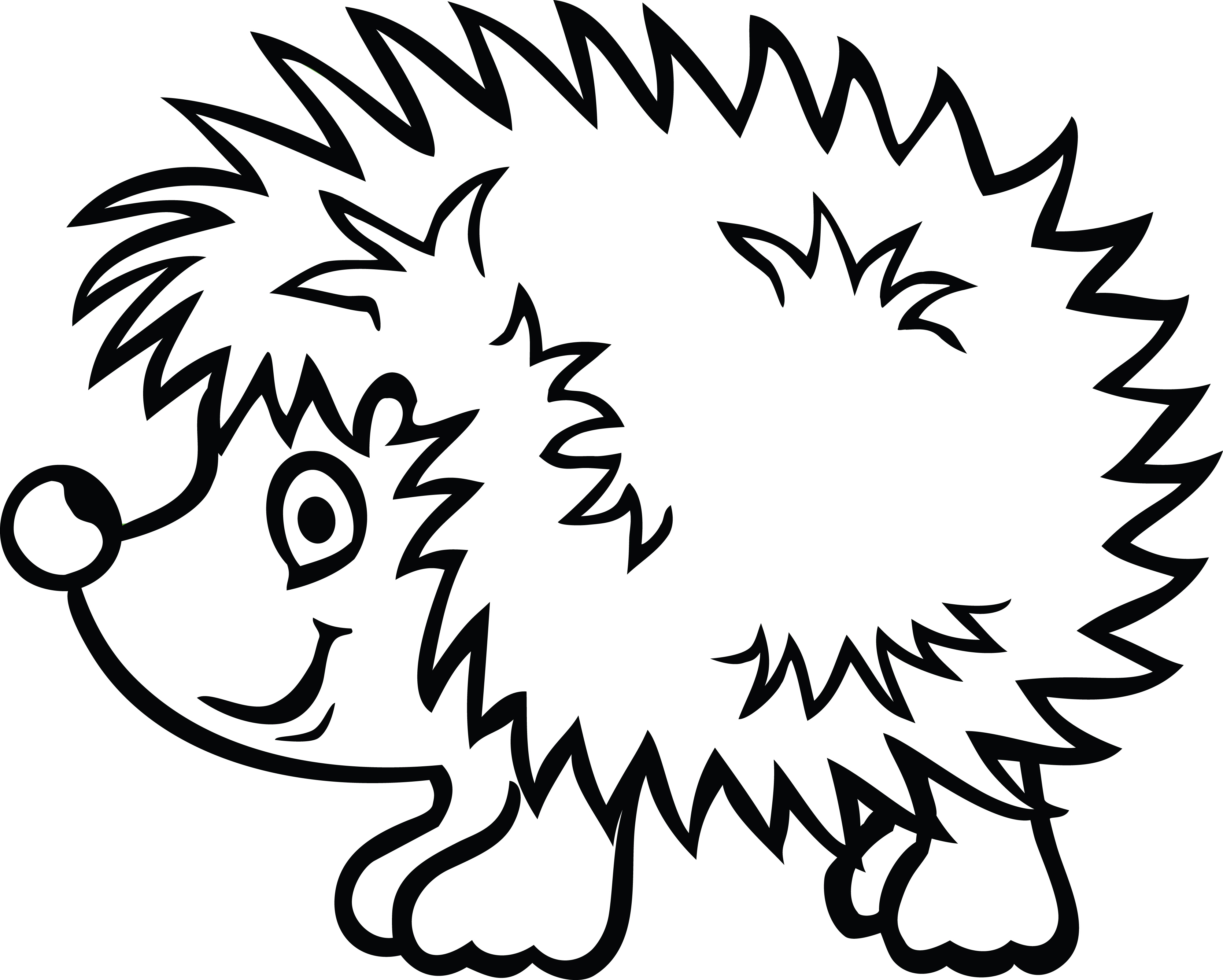 Free Clipart Of A Hedgehog - Hedgehog Black And White, Transparent background PNG HD thumbnail