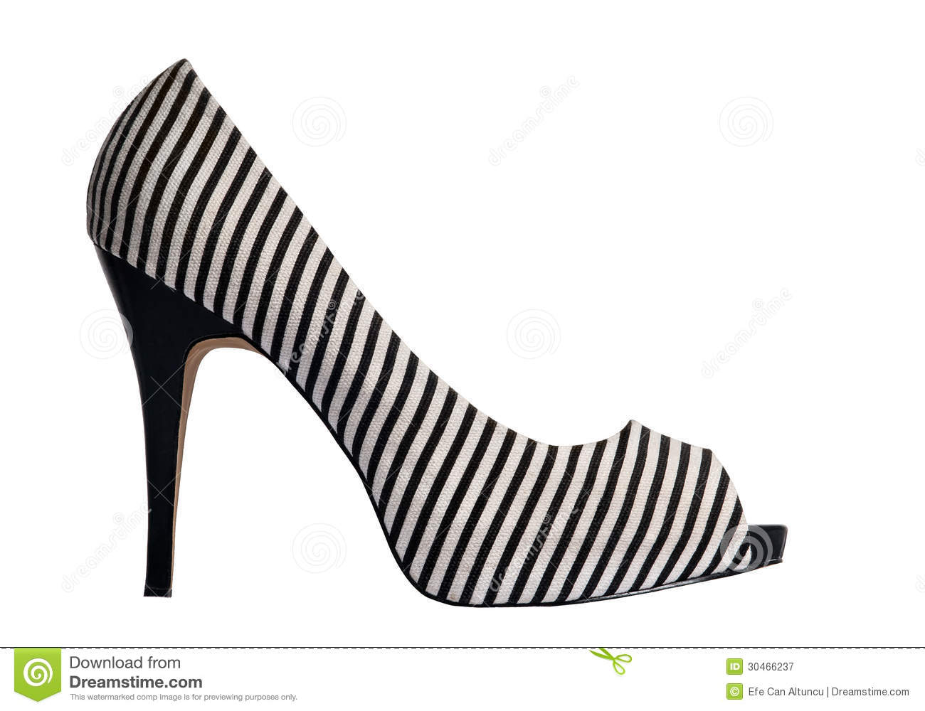 Black Heels High Isolated Shoe Striped Stripes Thin White Hdpng.com  - High Heel Shoe Black And White, Transparent background PNG HD thumbnail