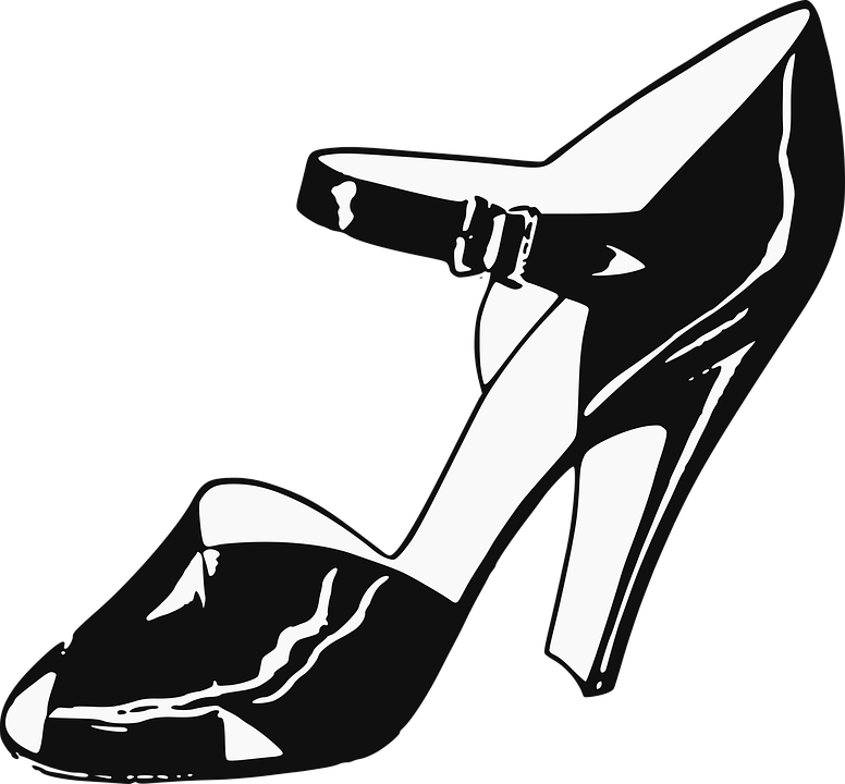 High Heels, Foot, Shoe, Female, Lady, Woman, Style - High Heel Shoe Black And White, Transparent background PNG HD thumbnail