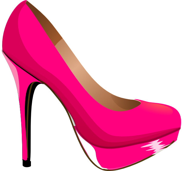 High Heel Shoe PNG Black And White - Kids Pink Heels Clip A