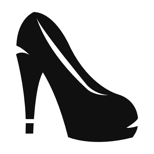 Womenu0027S High Heel Icons - High Heel Shoe Black And White, Transparent background PNG HD thumbnail