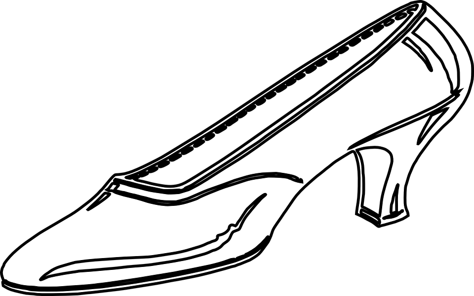 Womens Shoe High Heels Low Heel Pump Footwear Shoe - High Heel Shoe Black And White, Transparent background PNG HD thumbnail