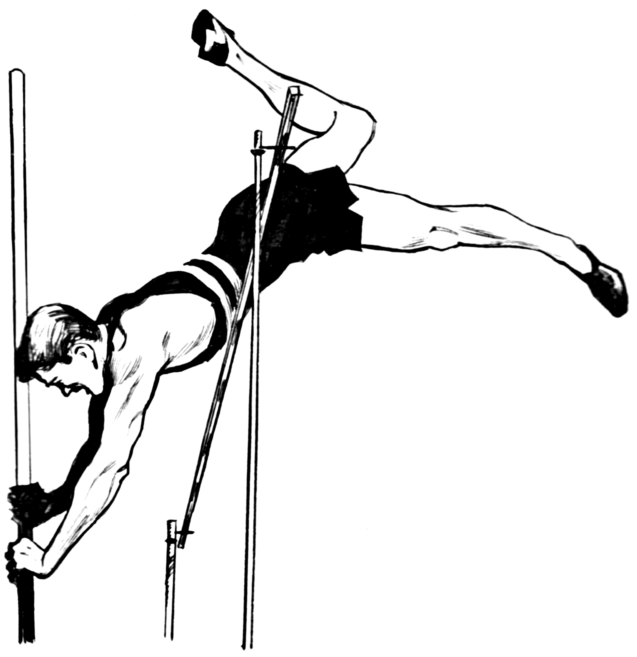 File:pole Vault (Psf).png - High Jump Black And White, Transparent background PNG HD thumbnail