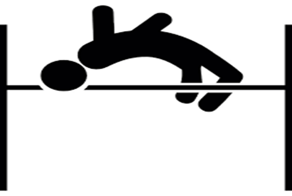 Jumping - High Jump Black And White, Transparent background PNG HD thumbnail
