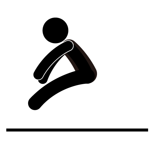 Long Jump Clipart - High Jump Black And White, Transparent background PNG HD thumbnail
