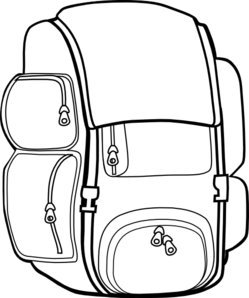 Backpack Clip Art Black And White - Hiking Black And White, Transparent background PNG HD thumbnail