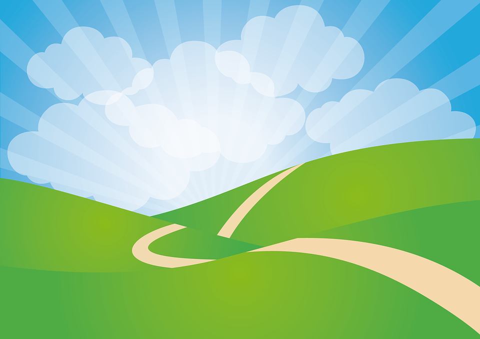 Landscape Hill Sky Clouds Hilly Away Road - Hill Background, Transparent background PNG HD thumbnail