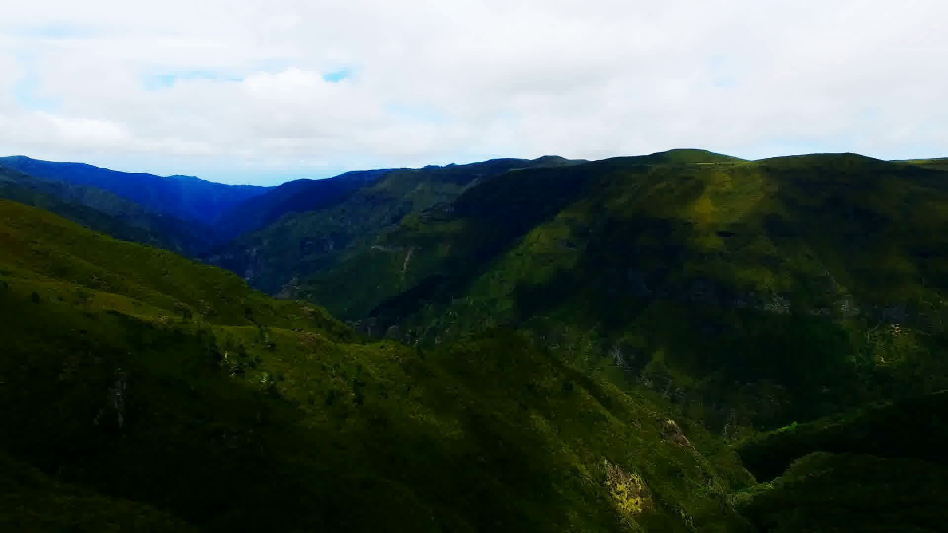 Portugal Madeira Funchal 4K Travel Aerial Video Background. Flight Over Mountain Forest Valley Hills, Ocean Sea Coast And Blue Sky Clouds. - Hill Background, Transparent background PNG HD thumbnail