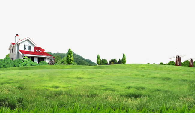 Villa Grass Hill Background Material, Lawn, Rural, Villa Png And Psd - Hill Background, Transparent background PNG HD thumbnail