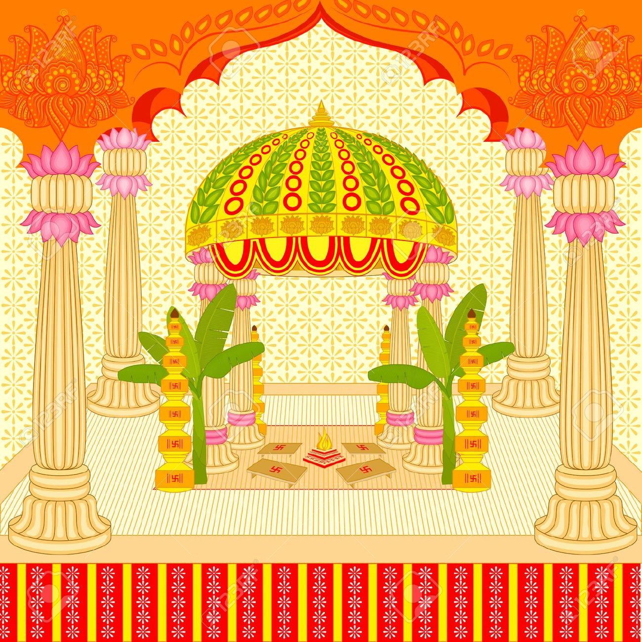Vector Illustration Of Indian Wedding Mandap (Stage) Stock Illustration   26446132 - Hindu Wedding Mandap Indian, Transparent background PNG HD thumbnail