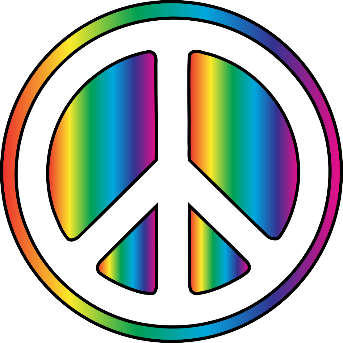 Rainbow Smiley Hippie Pattern