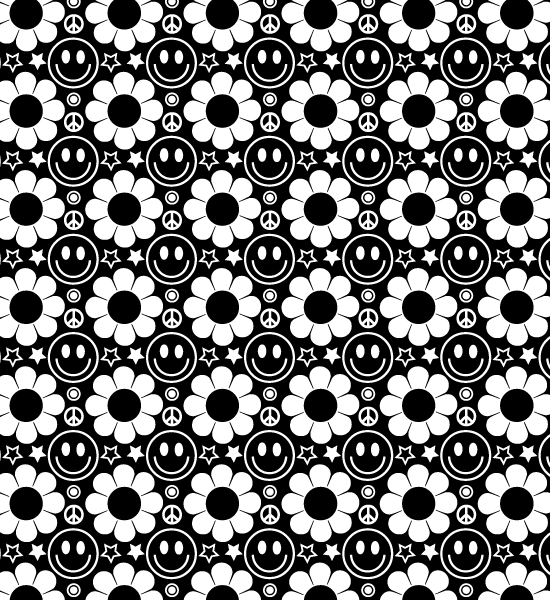 White And Black Hippie Pattern - Hippie, Transparent background PNG HD thumbnail