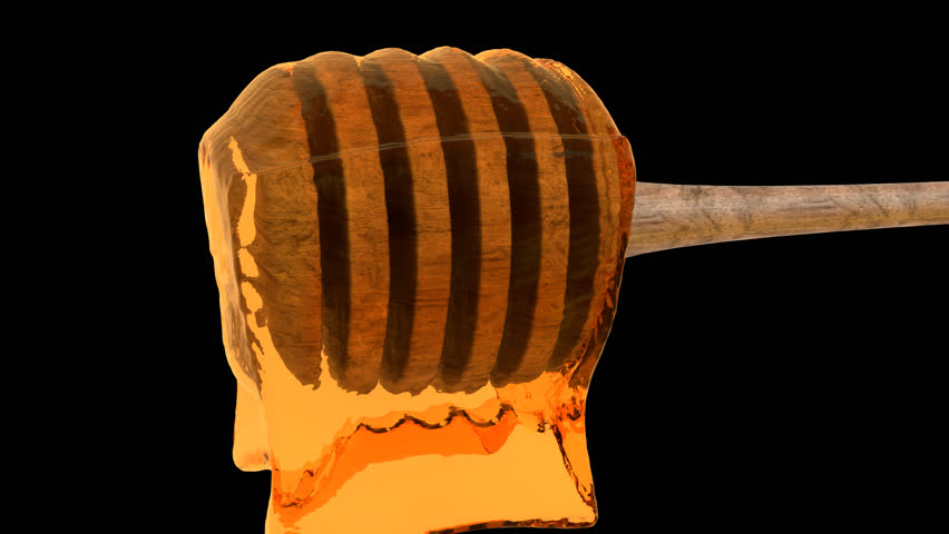 Dripping Honey From Honey Dipper. Transparent Background   Alpha Channel Embedded With Hd Png File - Honey, Transparent background PNG HD thumbnail