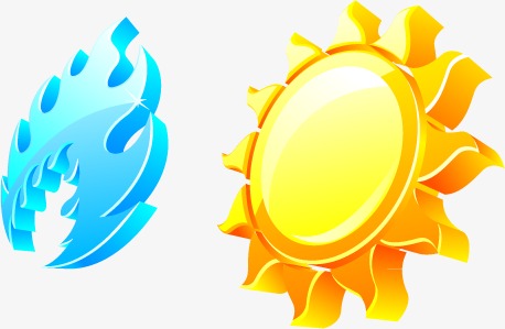 Vector Icon Of Hot And Cold, Sun, Cold, Heat Png And Vector - Hot And Cold, Transparent background PNG HD thumbnail
