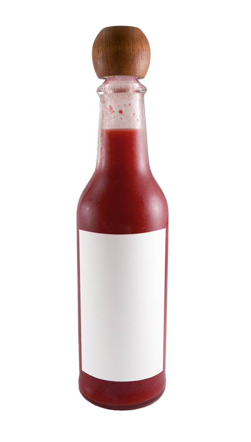 A Close Up On A Bottle Of Hot Sauce With A Blank Label - Hot Sauce Bottle, Transparent background PNG HD thumbnail