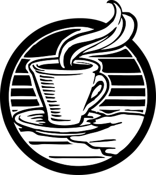 Coffee Tea Hot Drink Hot Beverage Steaming - Hot Tea Black And White, Transparent background PNG HD thumbnail