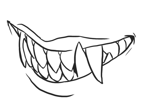 How His Canines Look; These Types Of Vamps Have Extremely Long Canine Fangs And Can Inject Poison Into Their Victims - How To Draw, Transparent background PNG HD thumbnail