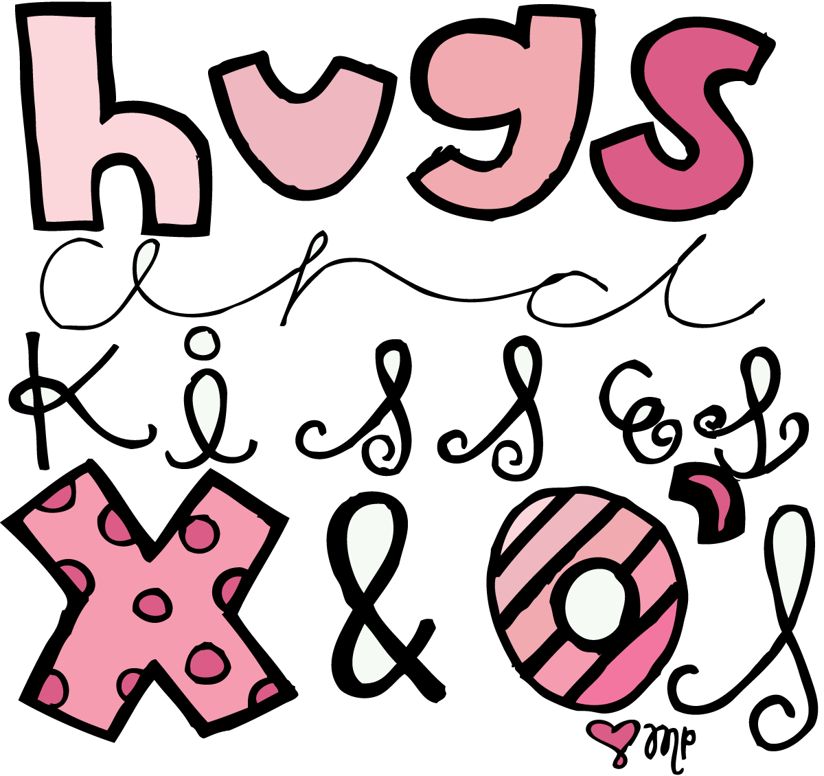 Hug and Kiss Text png by Ihea