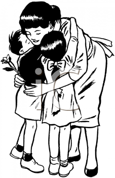 Black and White Girl Hugging 