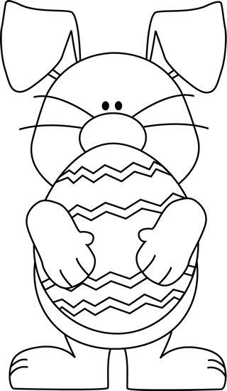 Black And White Easter Bunny Hugging An Easter Egg Hugging An Easter Egg - Hugs Black And White, Transparent background PNG HD thumbnail