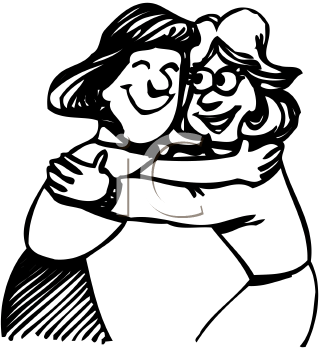 Friend Hug Clip Art Image   Hug Png Black And White - Hugs Black And White, Transparent background PNG HD thumbnail