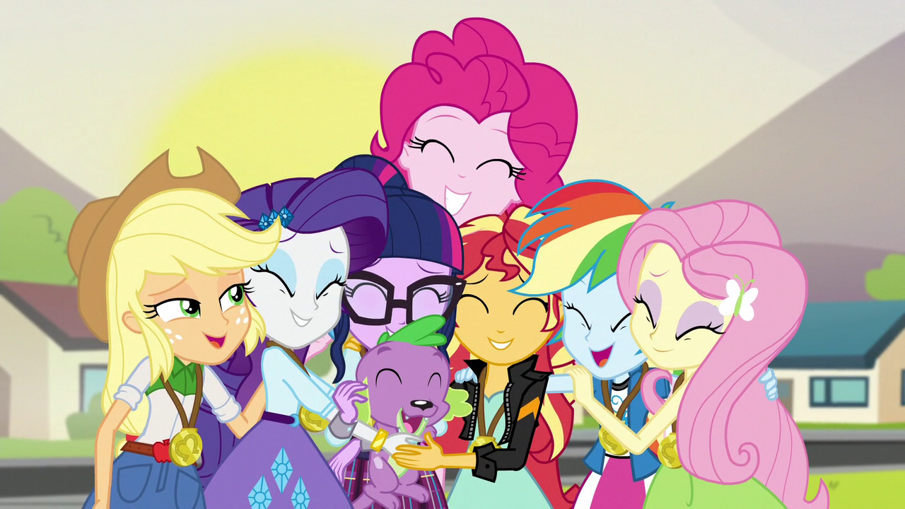 Twilight Is Welcomed By The Mane 6 Eg3.png - Hugs, Transparent background PNG HD thumbnail