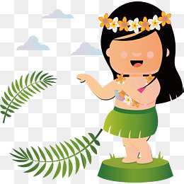 Cartoon Hula Girl, Vector Png, Hawaii, Hawaii Girls Png And Vector - Hula Boy, Transparent background PNG HD thumbnail