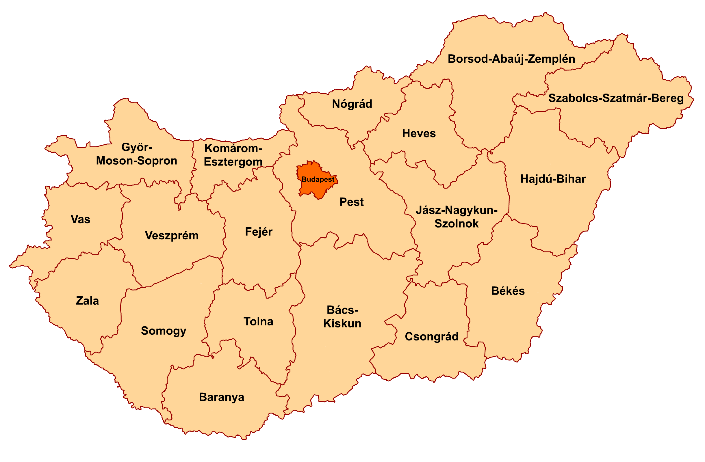 File:counties Of Hungary 2006.png - Hungary, Transparent background PNG HD thumbnail