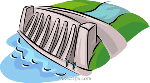 Hydroelectric Facility, Dam, Industry Royalty Free Vector Clip Art Illustration - Hydroelectricity, Transparent background PNG HD thumbnail