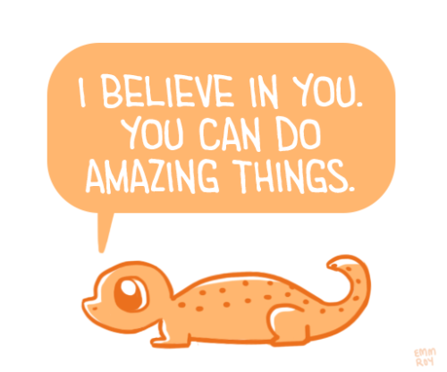 [Drawing Of An Orange Lizard Saying U201Ci Believe In You. You Can Do - I Believe In You, Transparent background PNG HD thumbnail