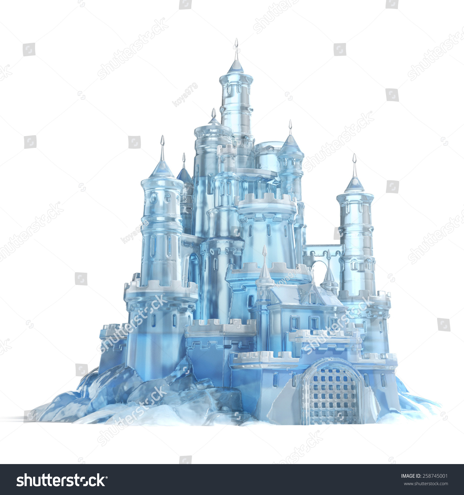 Ice Castle Png - Ice Castle 3D Illustration, Transparent background PNG HD thumbnail