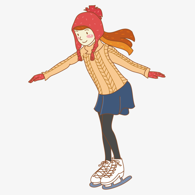 Skating Girl, Ice Skating, Girl, Cartoon Png And Vector - Ice Skate Image, Transparent background PNG HD thumbnail