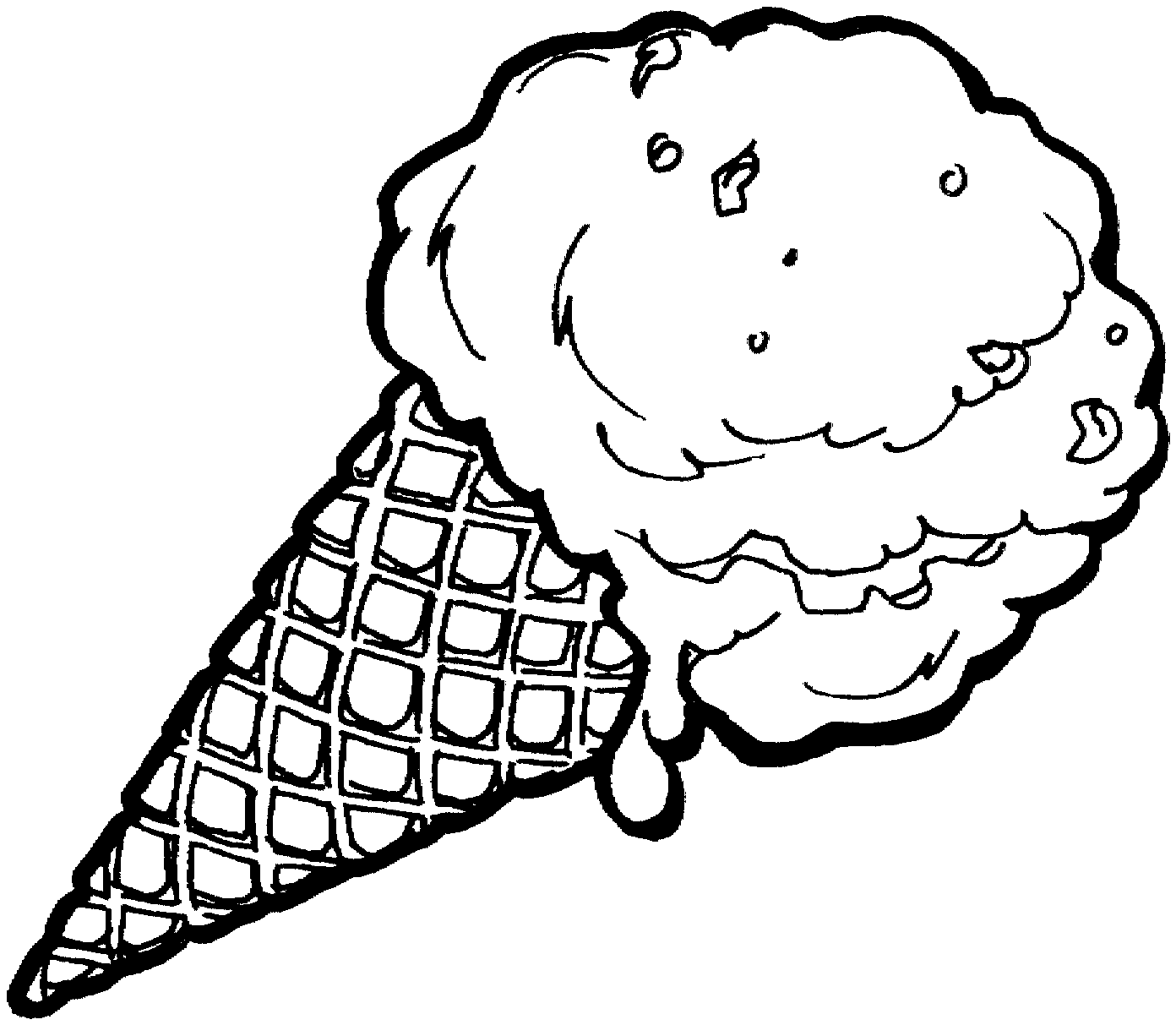 Black And White Ice Cream Cone Clipart Free 2 - Icecream Cone Black And White, Transparent background PNG HD thumbnail